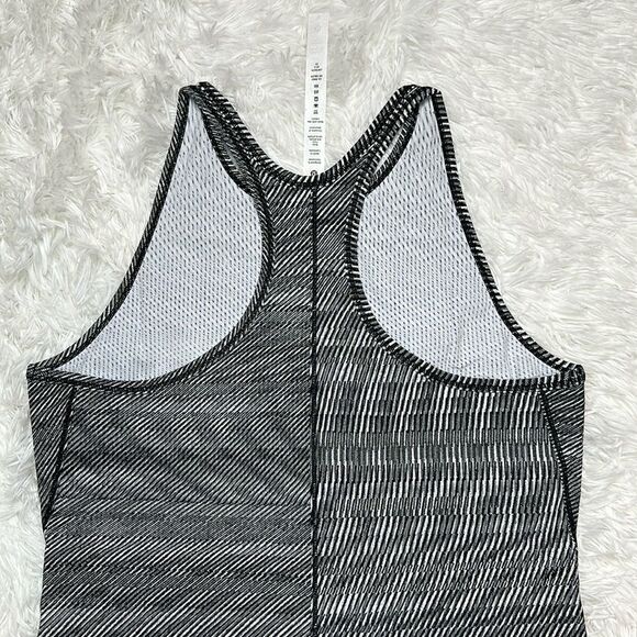 Lululemon Base Pace Ribbed Tank in Time Warp Alpine White Black Size 8 Rare - Picture 11 of 12